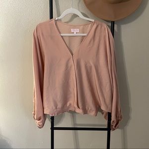Pink Lily | Satin Pink Blouse | workwear